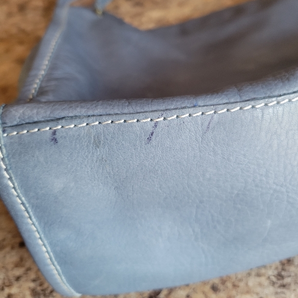 American Leather Co. Blue Shoulder Purse - Picture 5 of 12